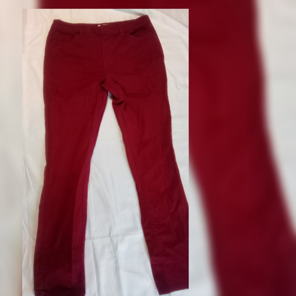 Liz Claiborne classic fit straight deep red pants
